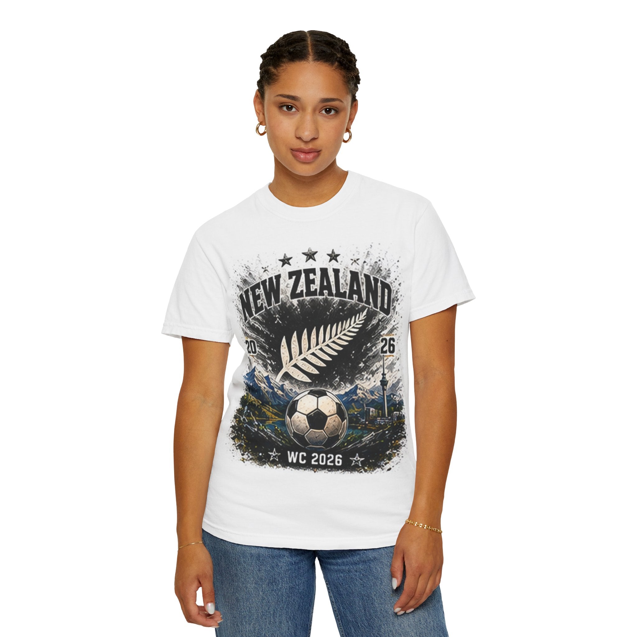 New Zealand WC 2026 Soccer T-Shirt — Fern & Stadium Graphic Tee