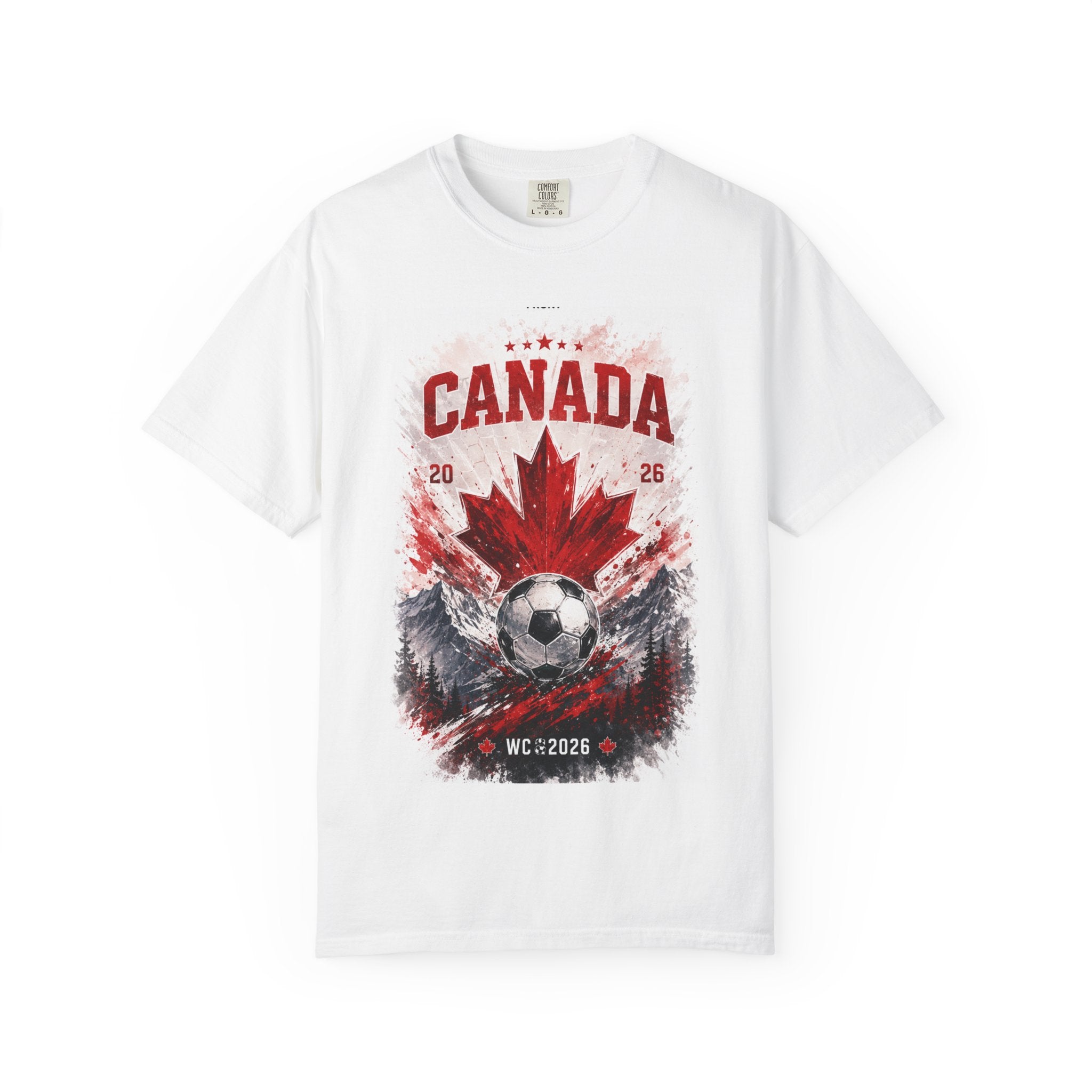 Canada Soccer World Cup 2026 T-Shirt — Canada Maple Leaf & City Skyline Tee