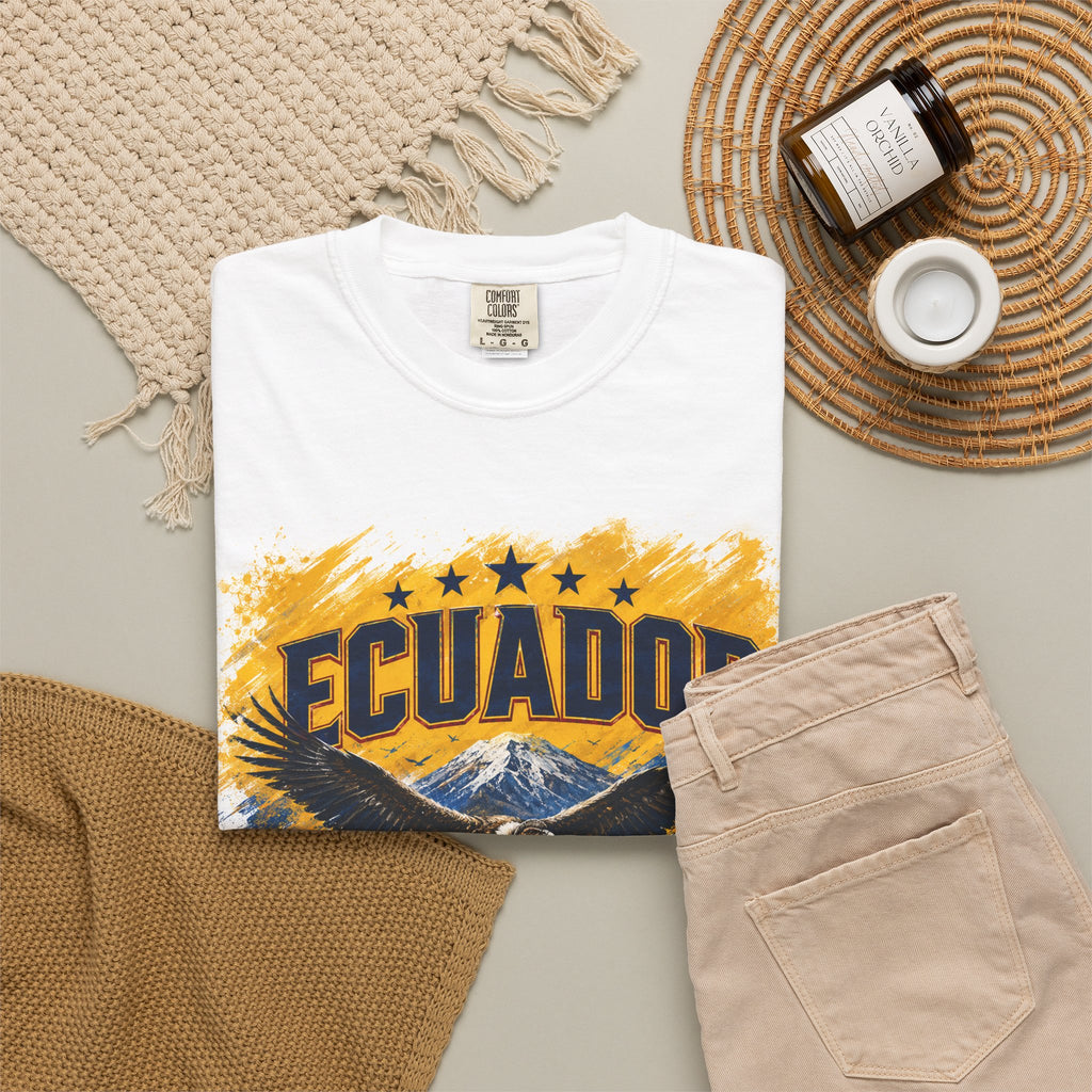 Ecuador WC 2026 Soccer T‑Shirt — Eagle, Mountain & City Tour Graphic
