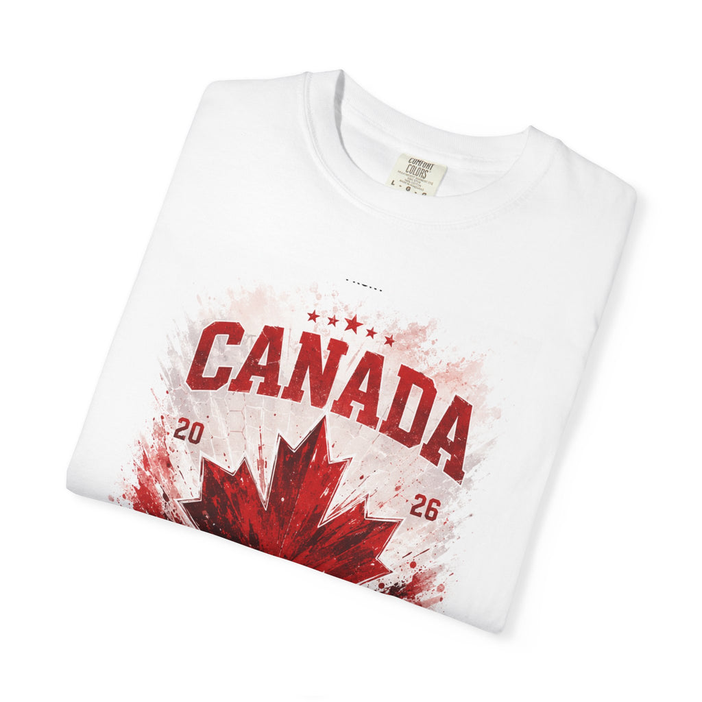 Canada Soccer World Cup 2026 T-Shirt — Canada Maple Leaf & City Skyline Tee