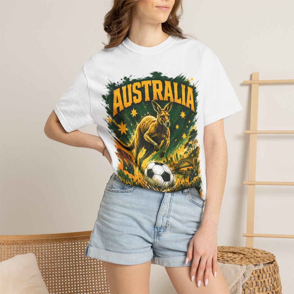 Australia WC 2026 Soccer T-Shirt — Kangaroo & Cities World Cup Tee