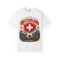 Switzerland World Cup 2026 Soccer T-Shirt — WC 2026 Swiss Flag & Stadium Cities Tee