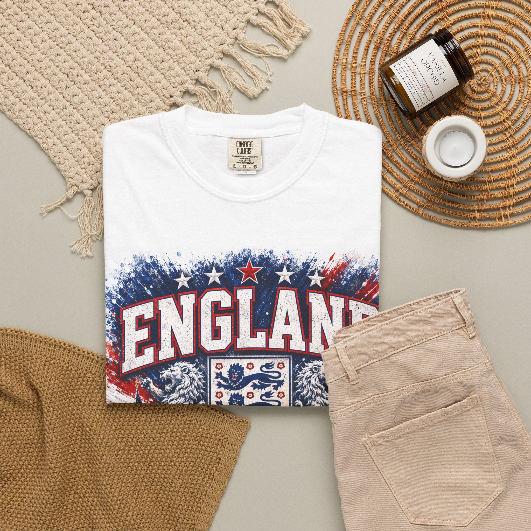 England World Cup 2026 T-Shirt — WC 2026 England Soccer Tee with Crest & Host Cities