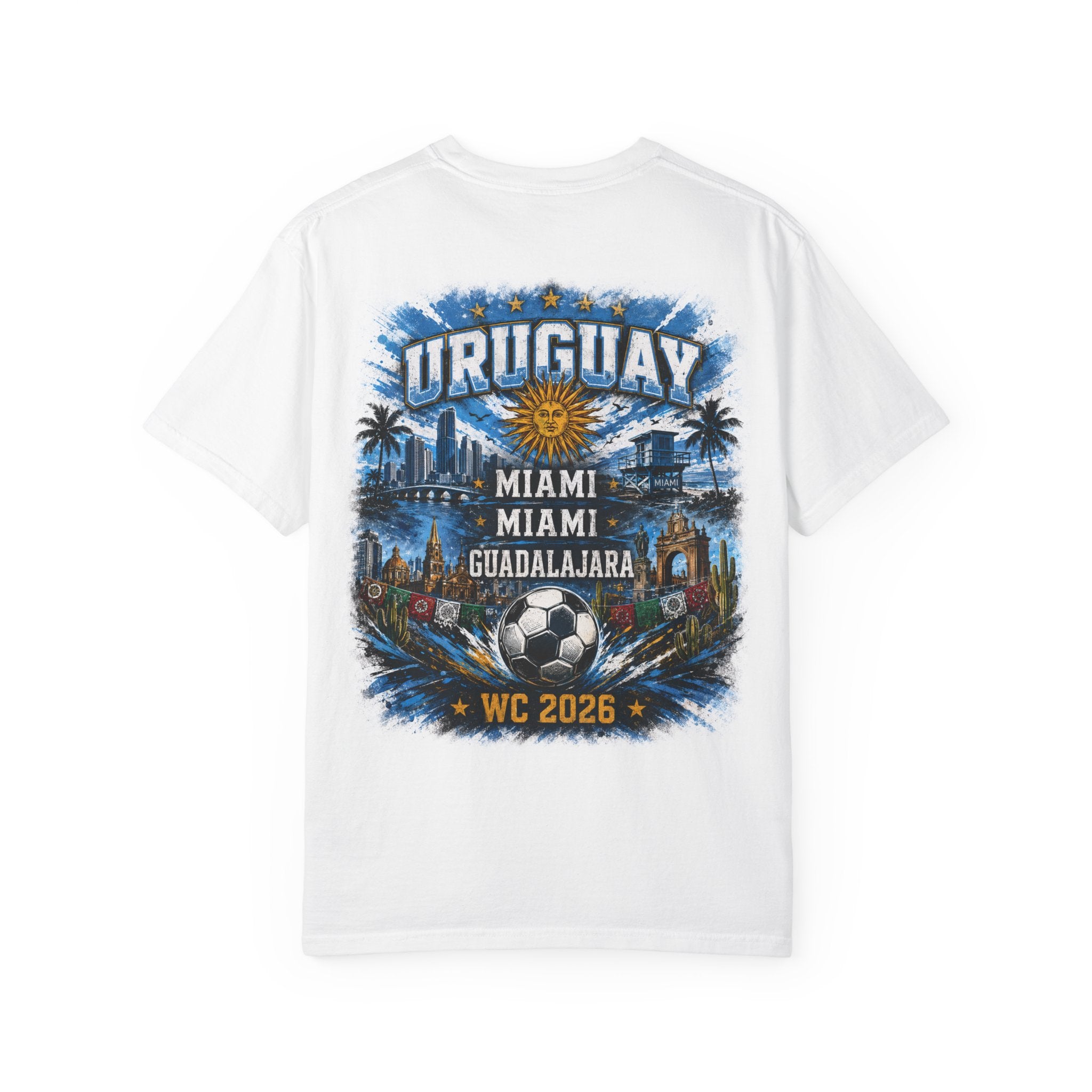 Uruguay Soccer T-Shirt – WC 2026 Retro Sun & Stadium Football Tee