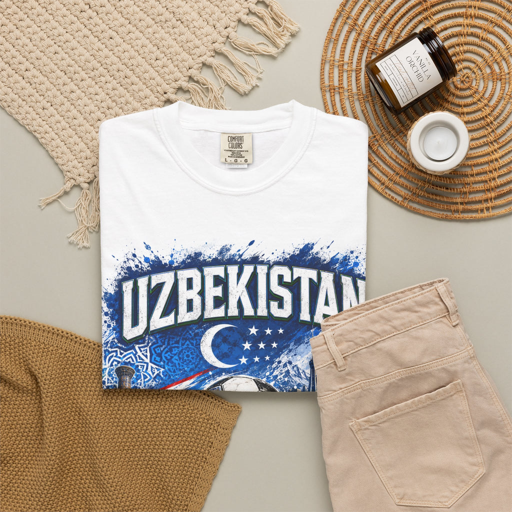 Uzbekistan WC 2026 Soccer T-Shirt — World Cup Fan Tee (Mexico City, Houston, Atlanta)