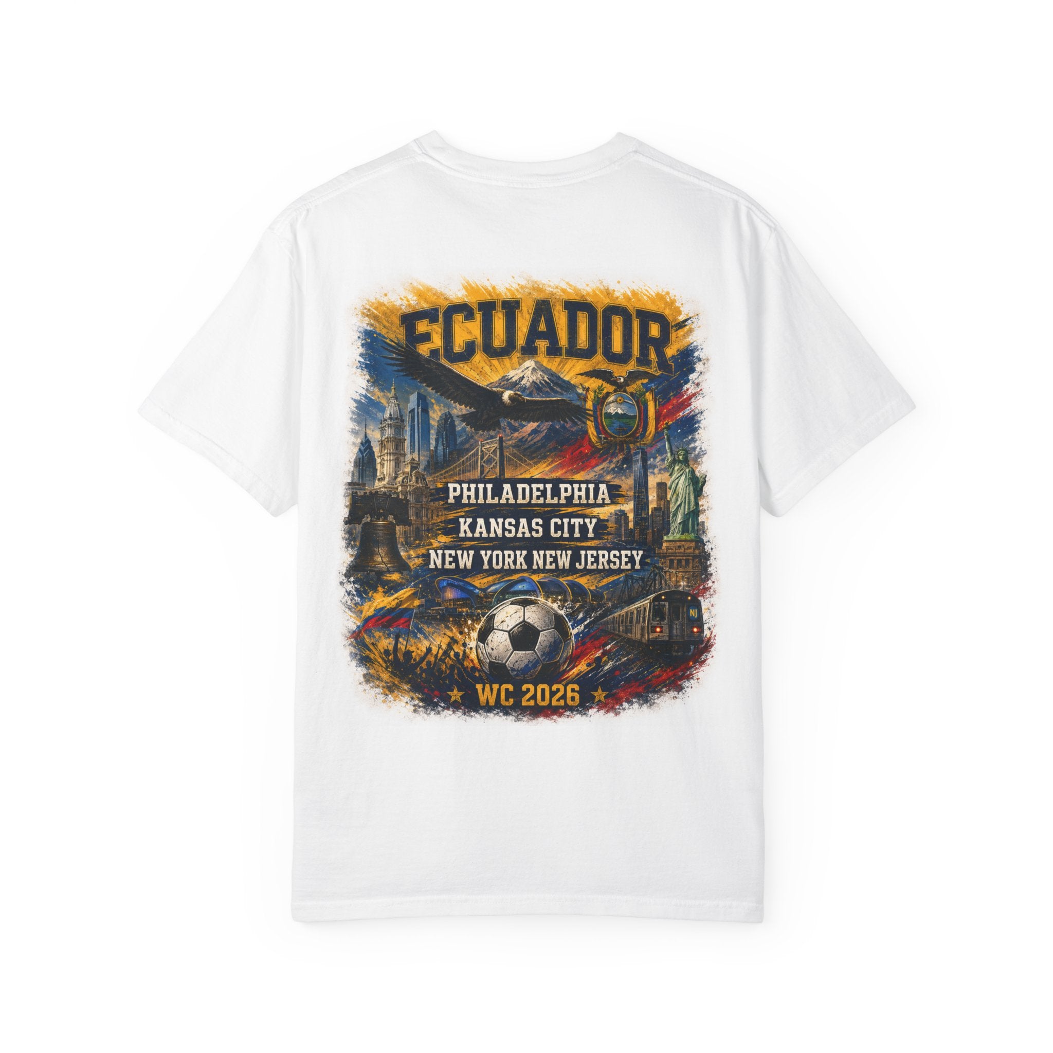 Ecuador WC 2026 Soccer T‑Shirt — Eagle, Mountain & City Tour Graphic