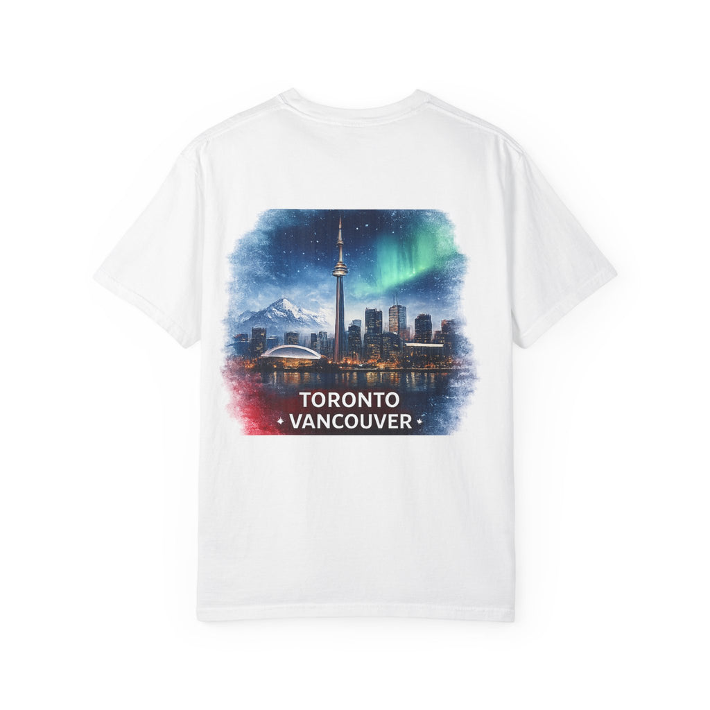 Canada Soccer World Cup 2026 T-Shirt — Toronto Vancouver Edmonton City Skyline