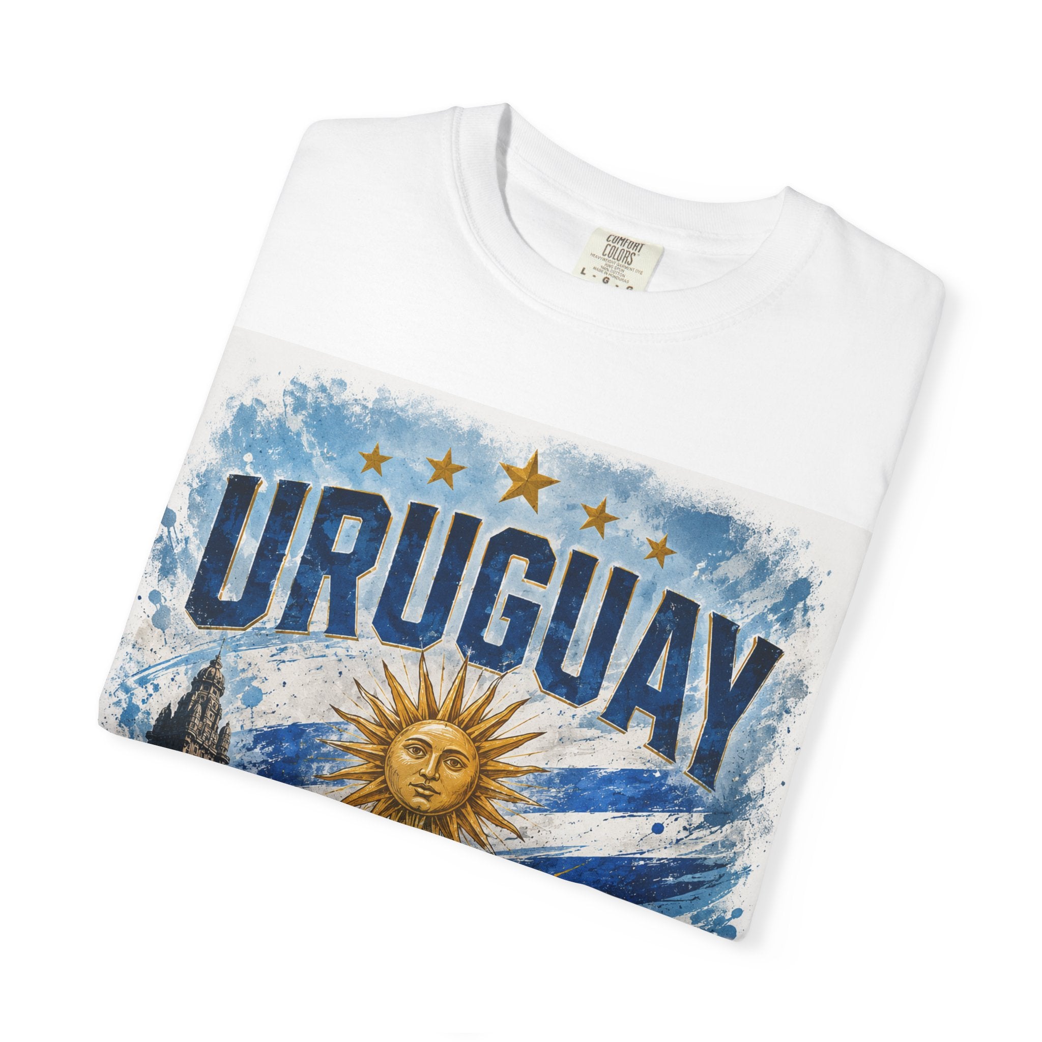 Uruguay Soccer T-Shirt – WC 2026 Retro Sun & Stadium Football Tee