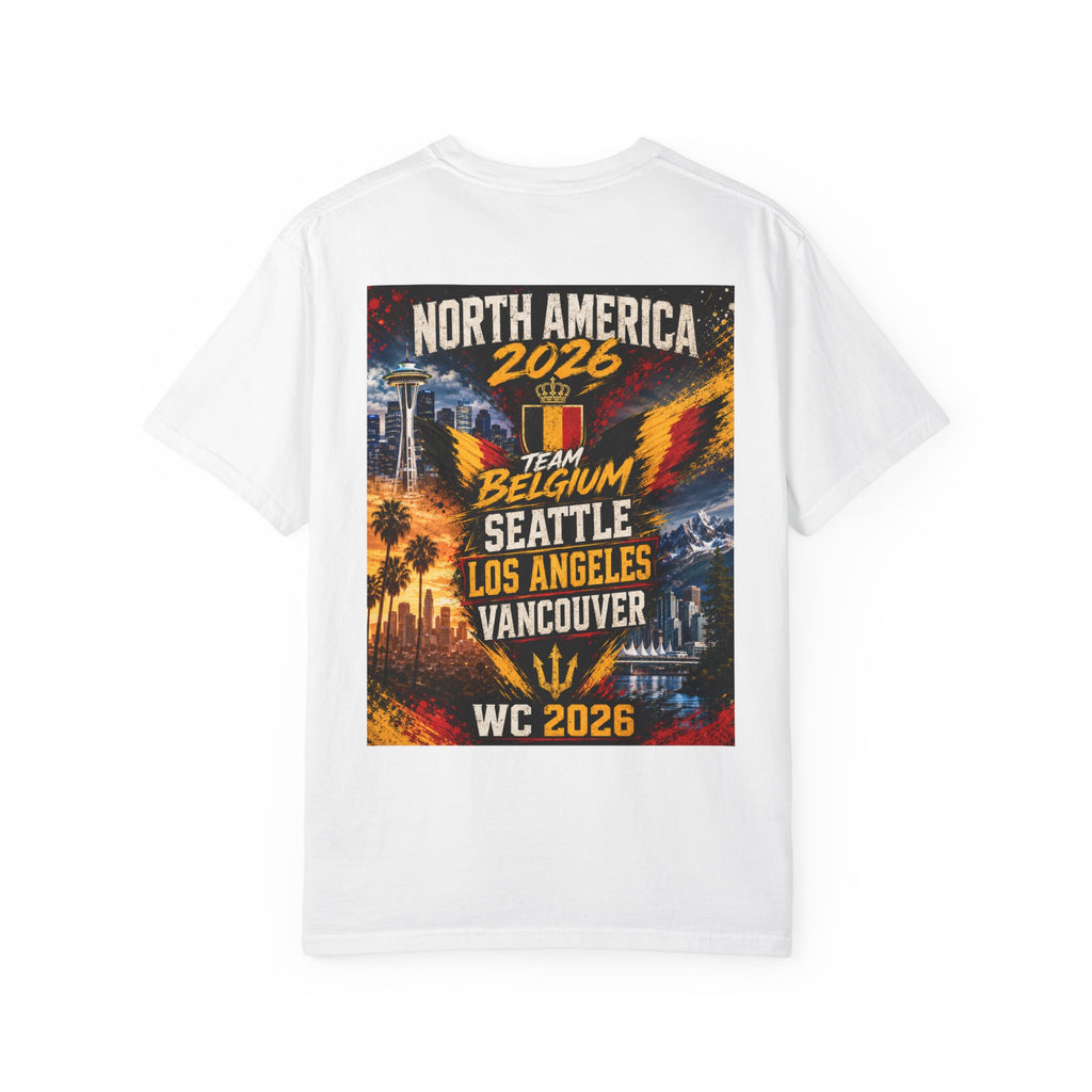 Belgium WC 2026 Soccer T-Shirt — Team Belgium North America Tour (Seattle • Los Angeles • Vancouver)