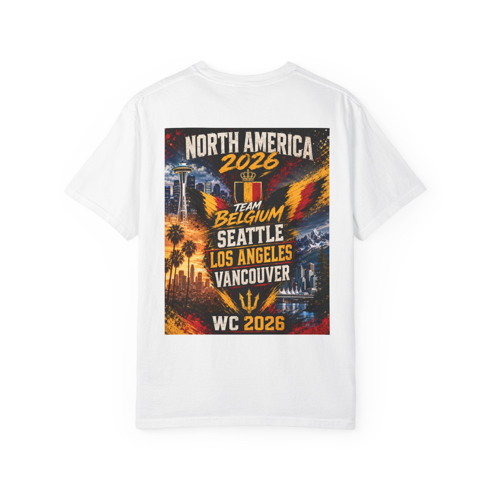 Belgium WC 2026 Soccer T-Shirt — Team Belgium North America Tour (Seattle • Los Angeles • Vancouver)