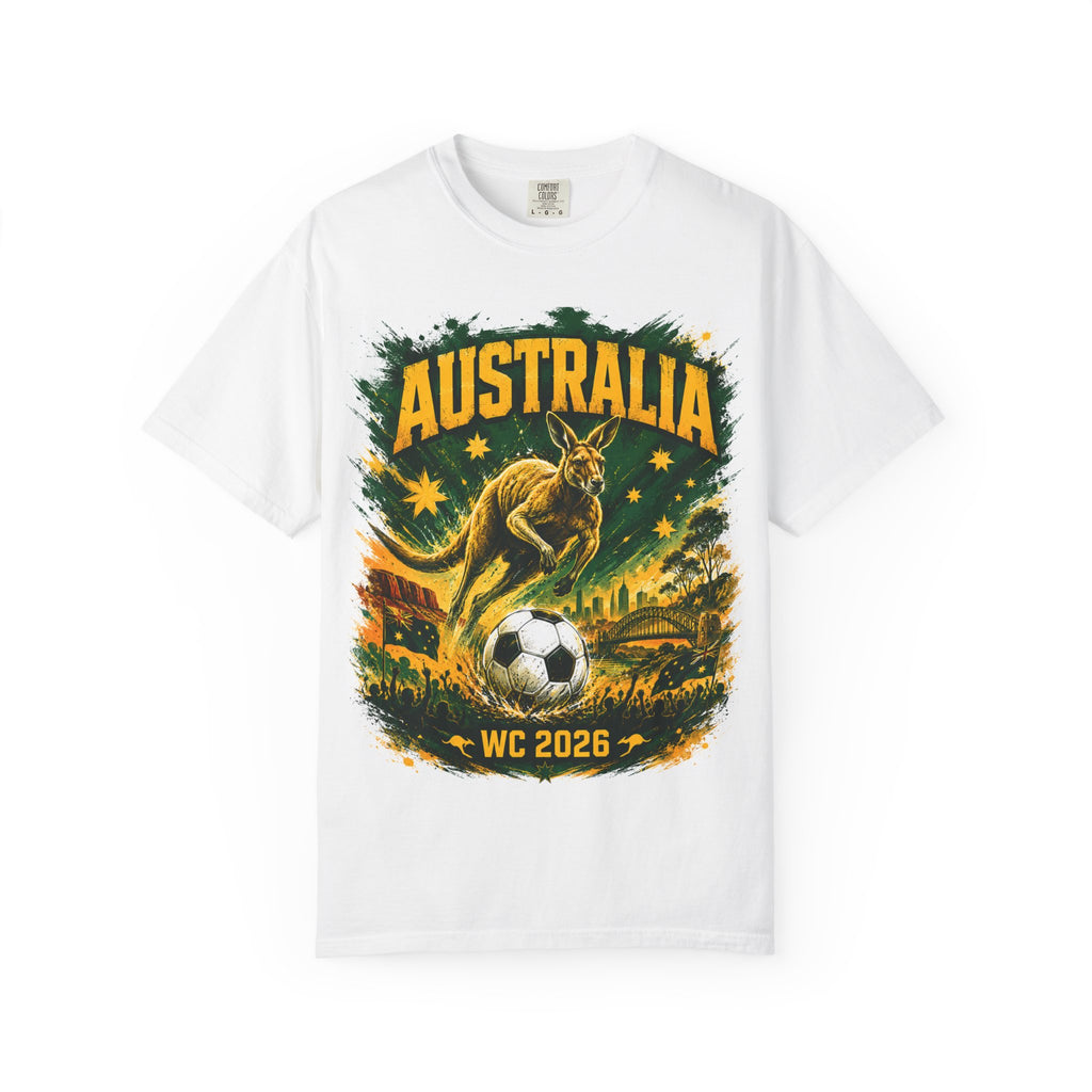 Australia WC 2026 Soccer T-Shirt — Kangaroo & Cities World Cup Tee