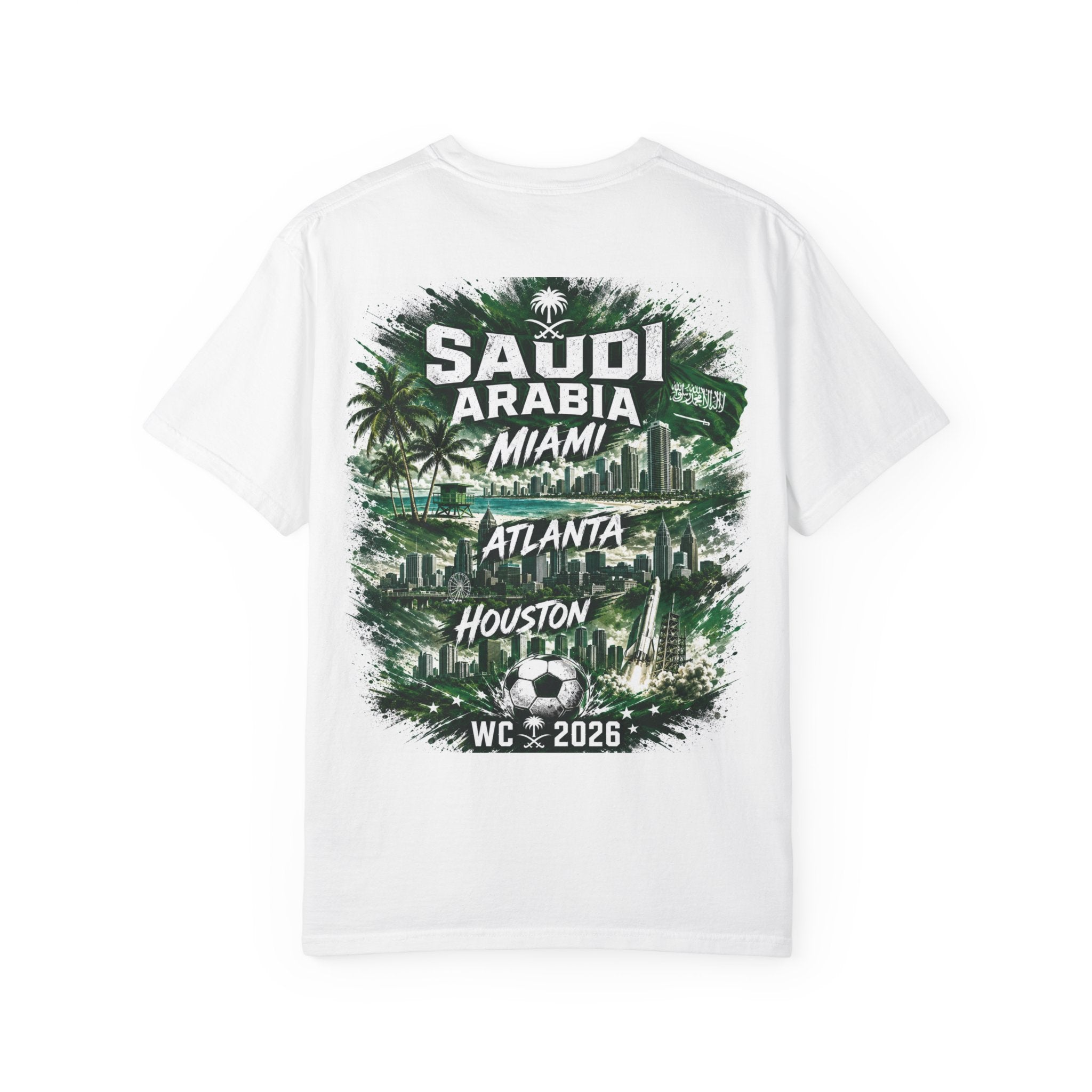 Saudi Arabia World Cup 2026 Soccer T-Shirt — Miami Atlanta Houston Tour Tee