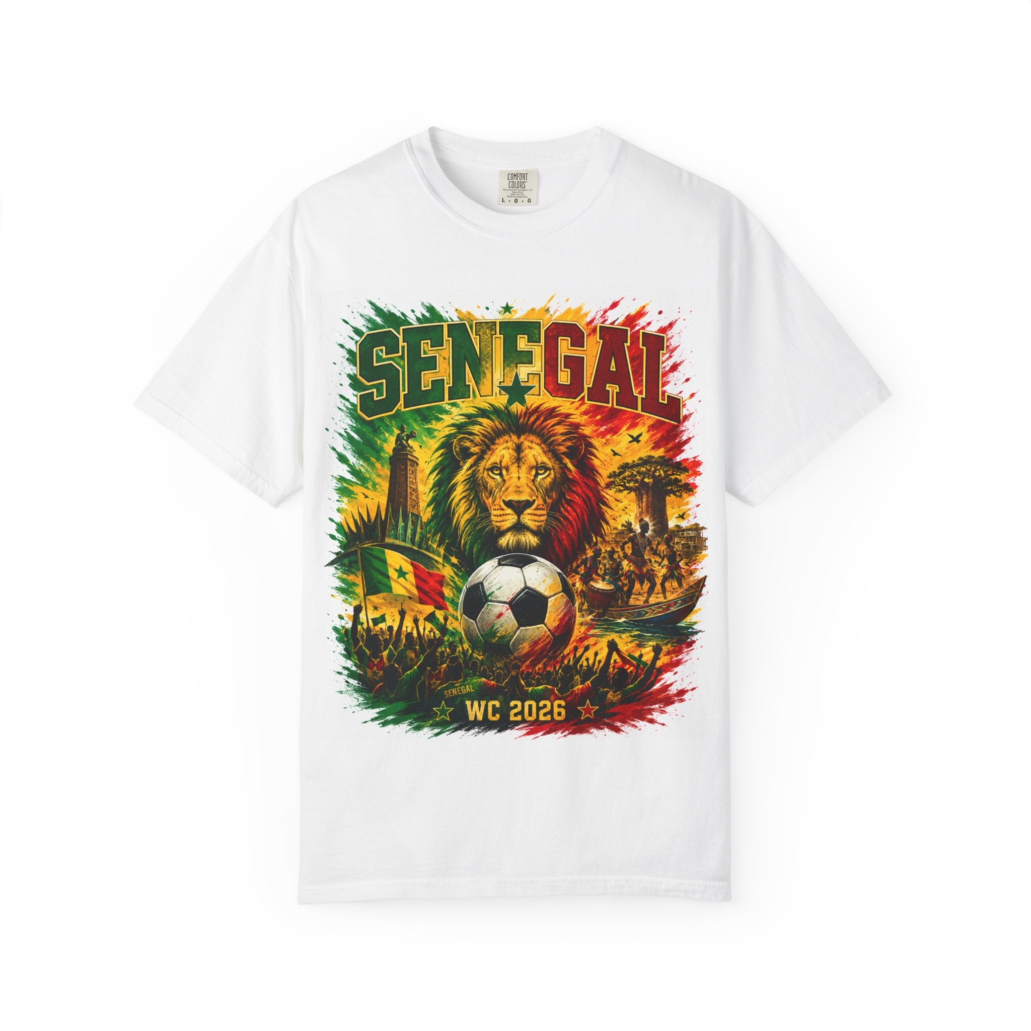Senegal Lion Soccer T-Shirt — WC 2026 Fan Tee