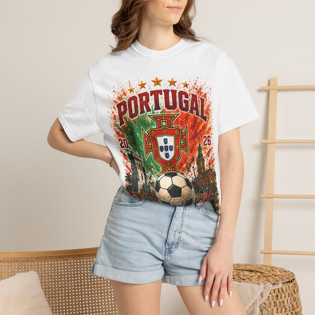 Portugal WC 2026 Soccer T-Shirt — Vintage Crest & Football Design