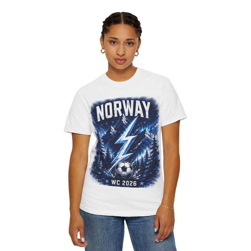 Norway WC 2026 Soccer T-Shirt — Lightning Forest Football Fan Tee