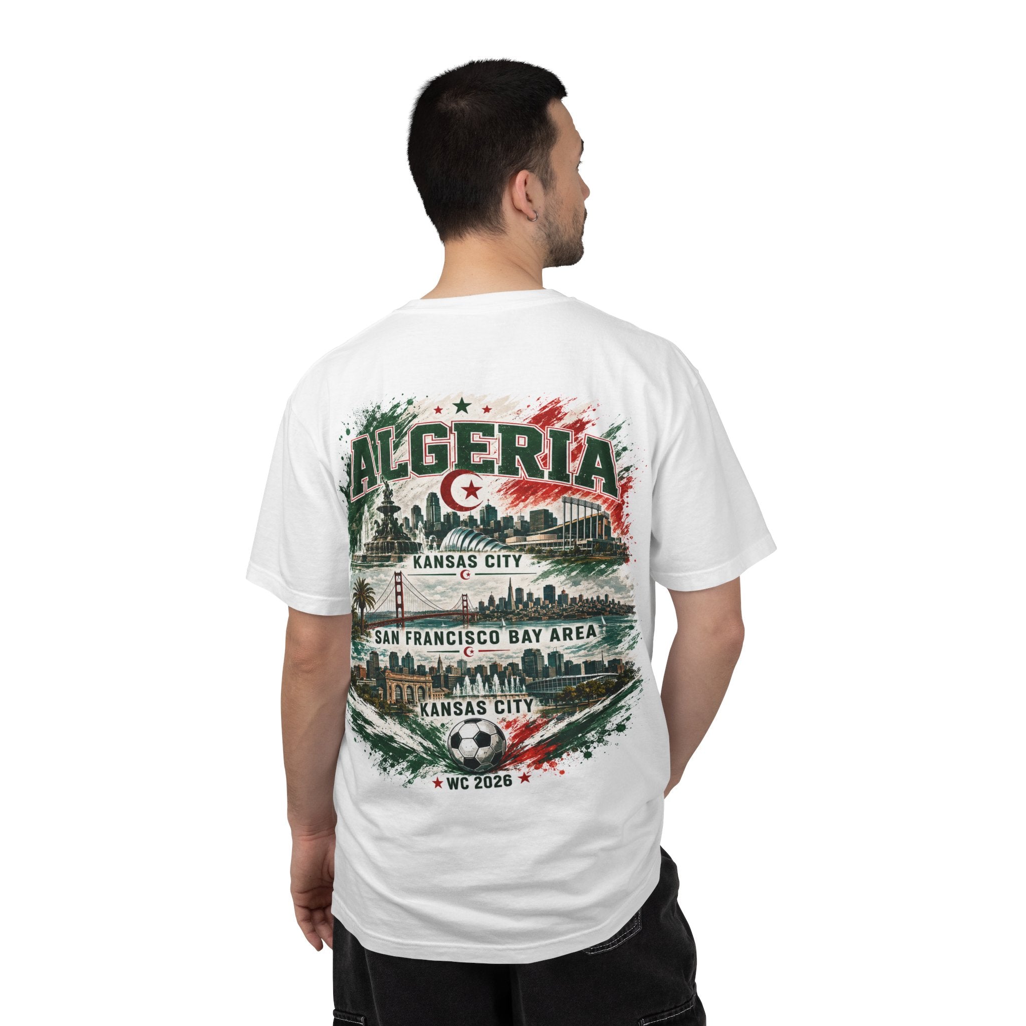 Algeria Soccer T-Shirt – WC 2026 Fan Tee with Flag, Football & City Landmarks