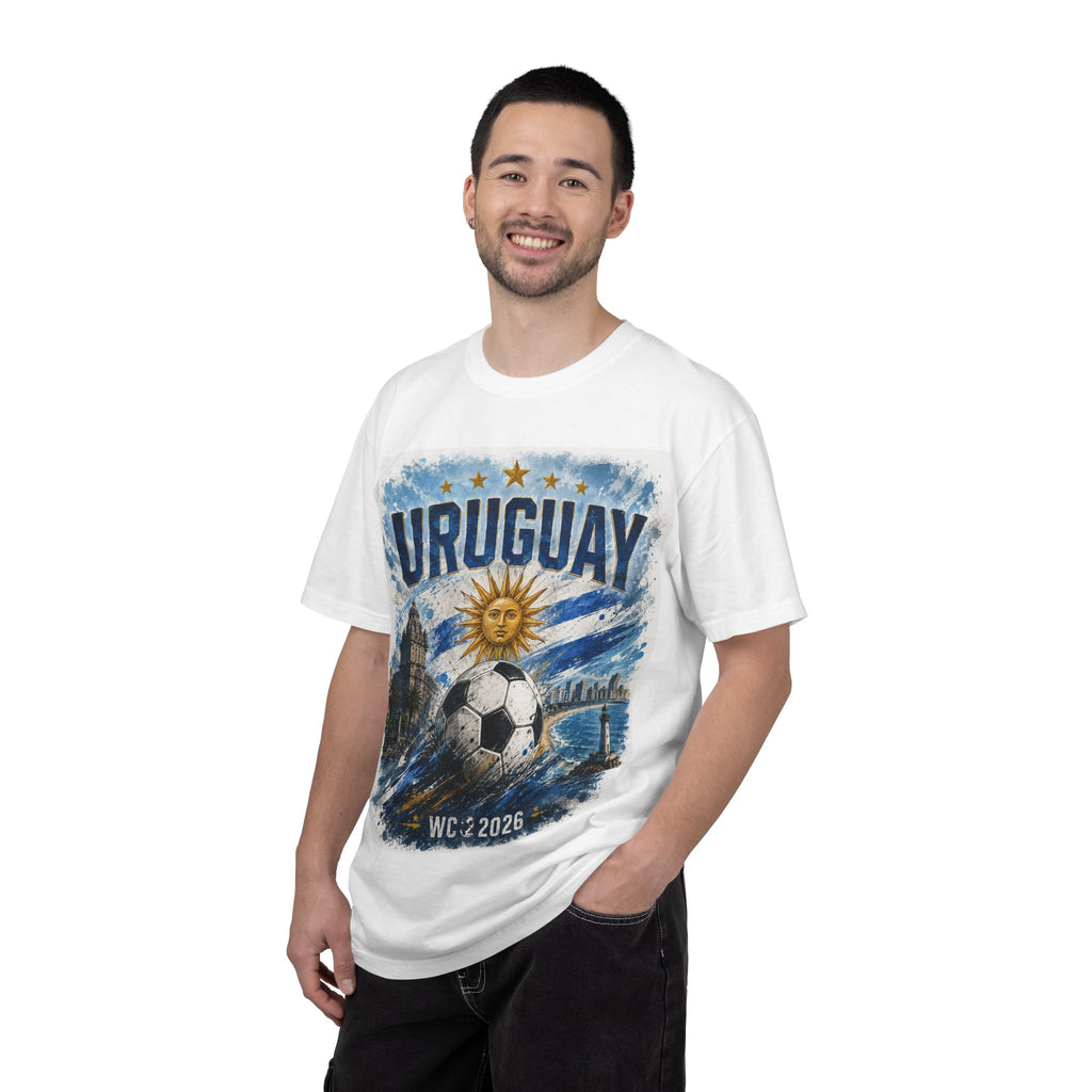 Uruguay Soccer T-Shirt – WC 2026 Retro Sun & Stadium Football Tee