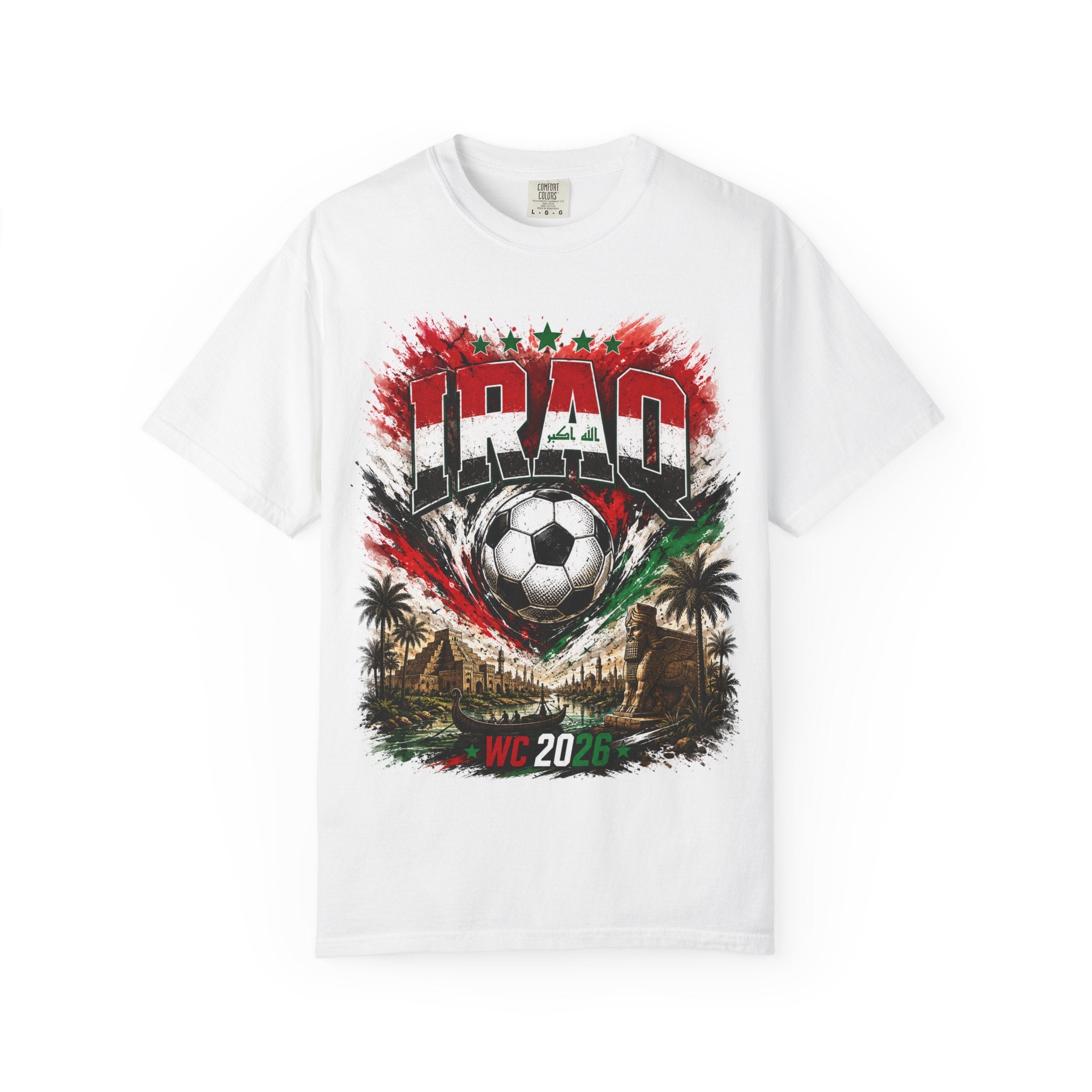 Iraq Soccer T‑Shirt – World Cup 2026 Fan Tee (Boston, Philadelphia, Toronto)