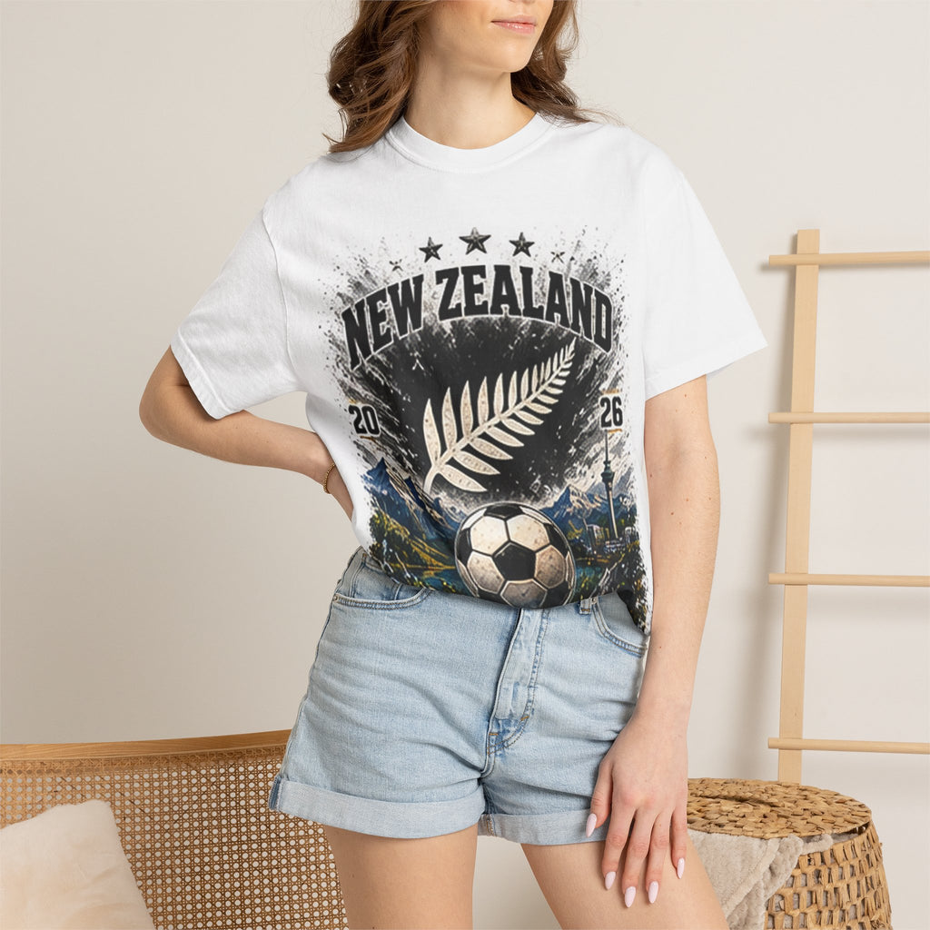 New Zealand WC 2026 Soccer T-Shirt — Fern & Stadium Graphic Tee