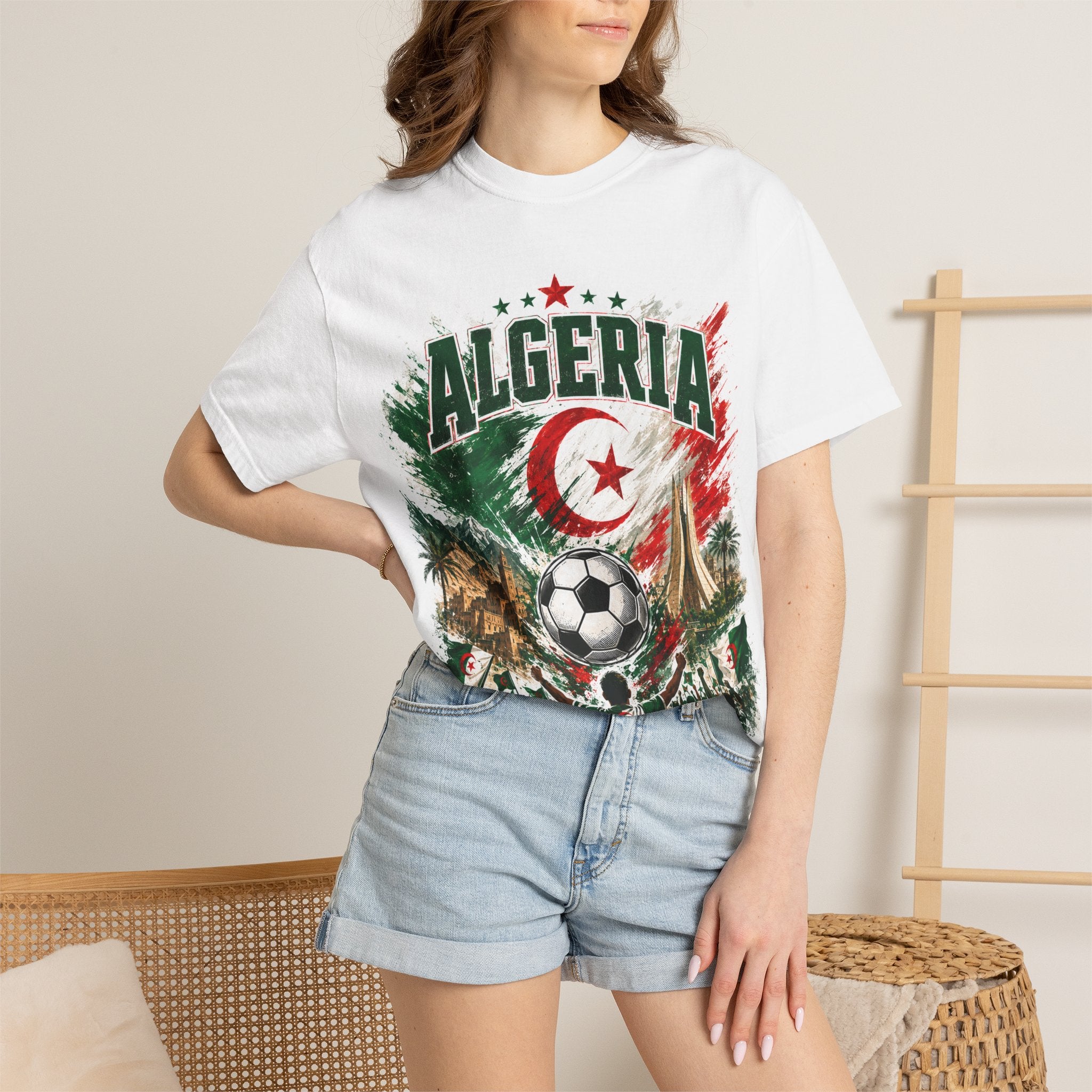 Algeria Soccer T-Shirt – WC 2026 Fan Tee with Flag, Football & City Landmarks