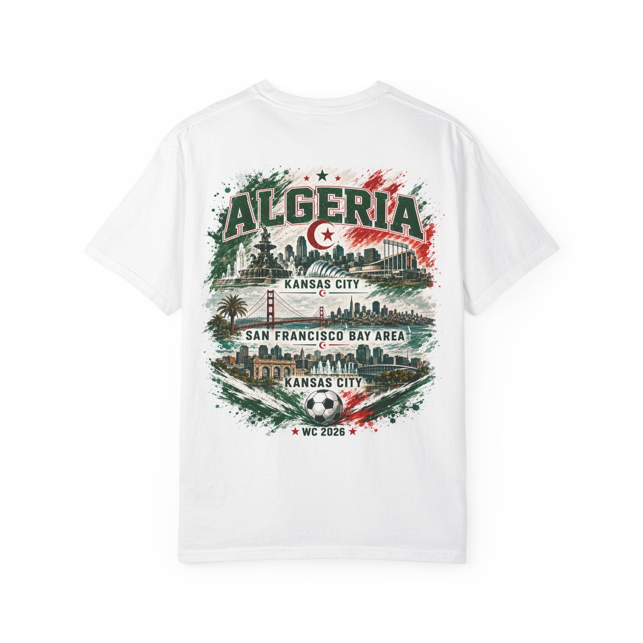 Algeria Soccer T-Shirt – WC 2026 Fan Tee with Flag, Football & City Landmarks