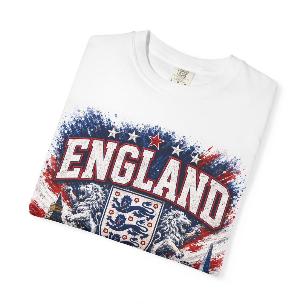 England World Cup 2026 T-Shirt — WC 2026 England Soccer Tee with Crest & Host Cities