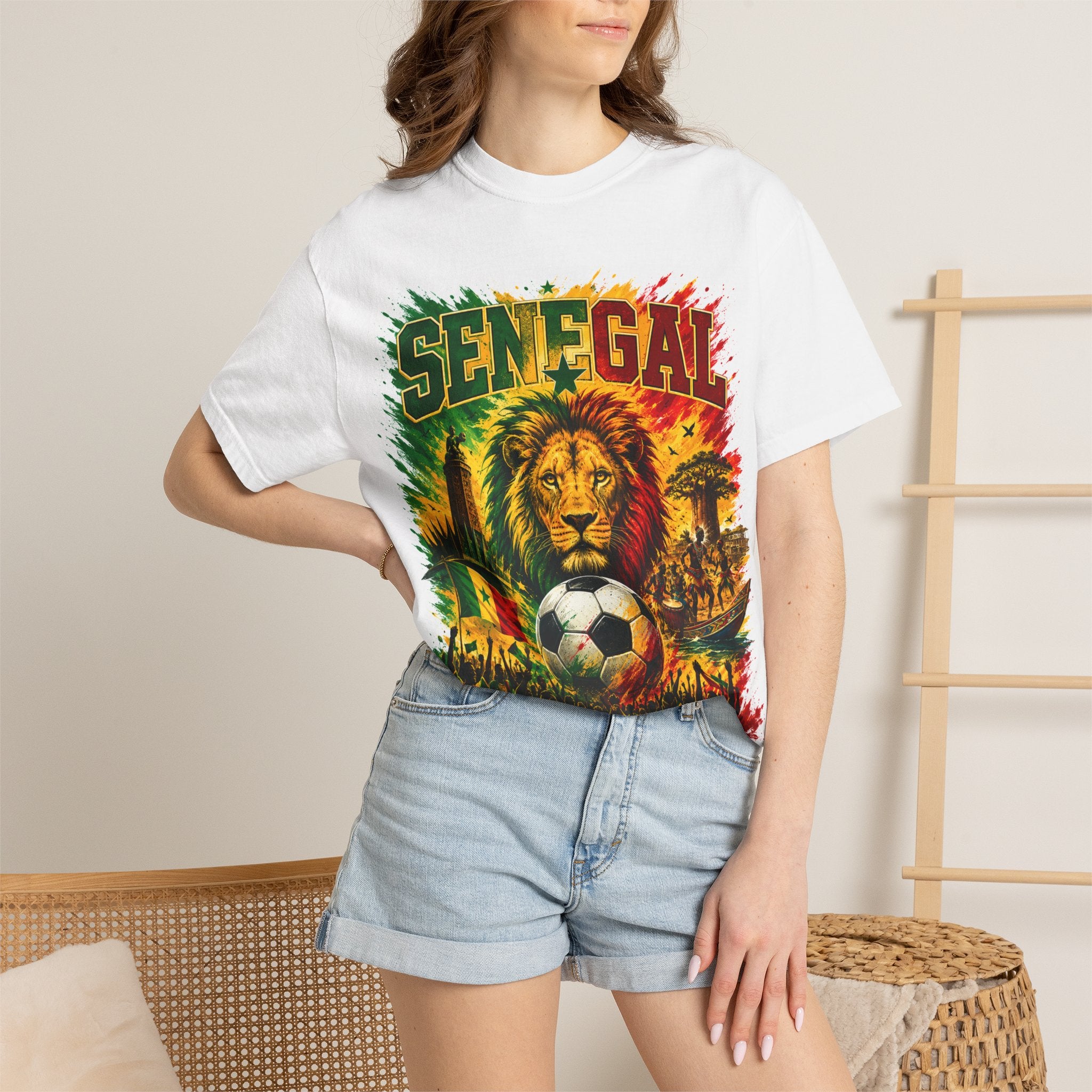 Senegal Lion Soccer T-Shirt — WC 2026 Fan Tee