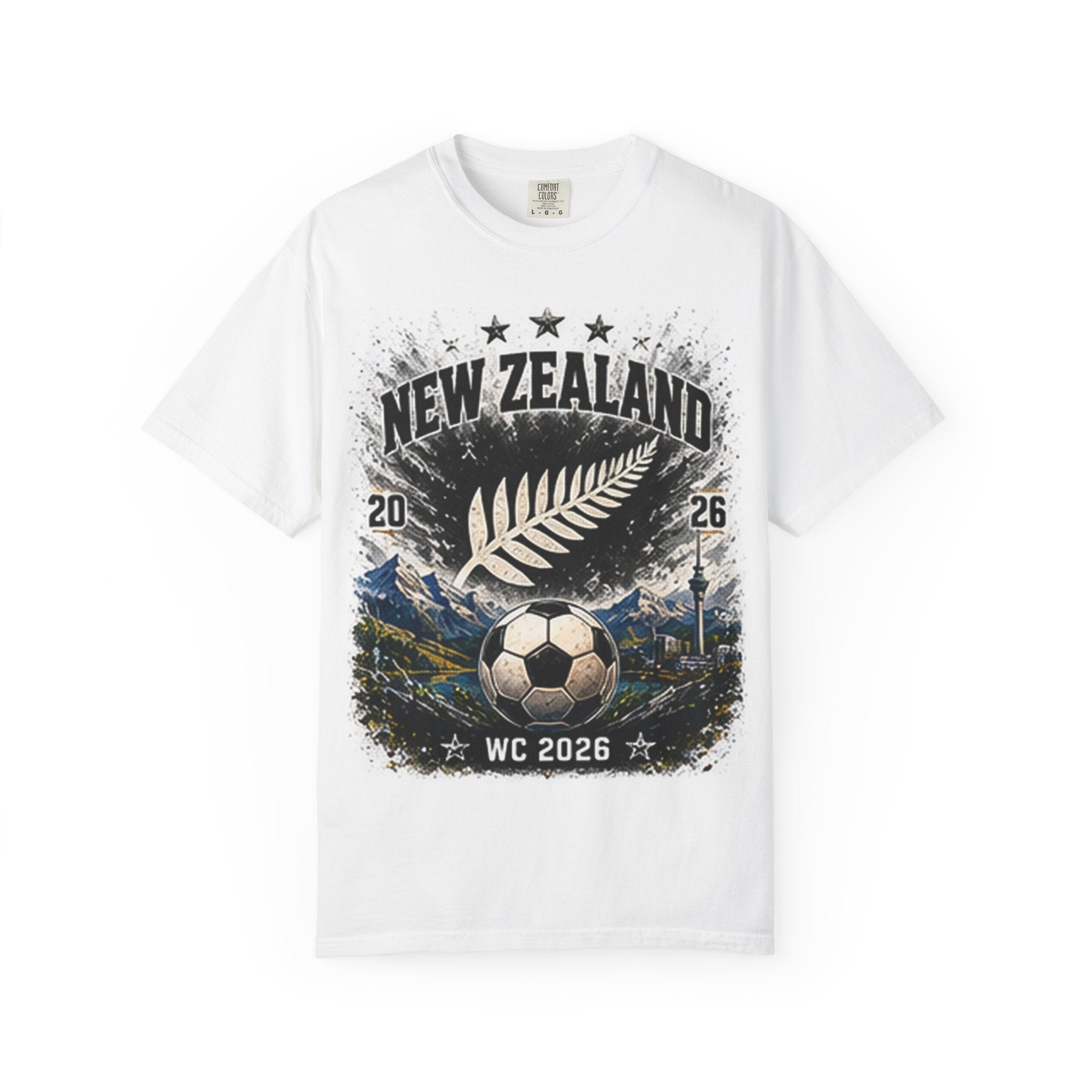 New Zealand WC 2026 Soccer T-Shirt — Fern & Stadium Graphic Tee