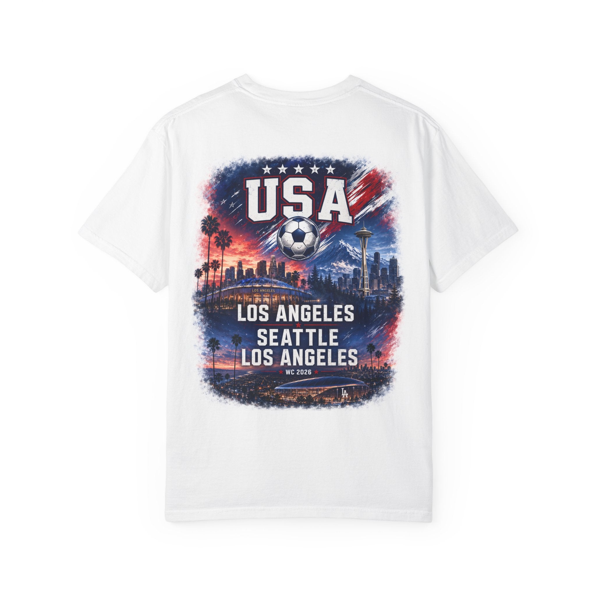 USA Soccer T-Shirt — WC 2026 Fan Tee (Los Angeles • Seattle)