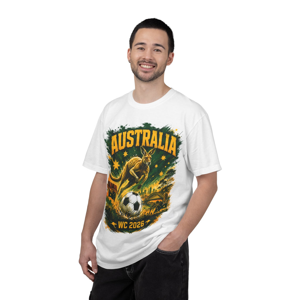 Australia WC 2026 Soccer T-Shirt — Kangaroo & Cities World Cup Tee