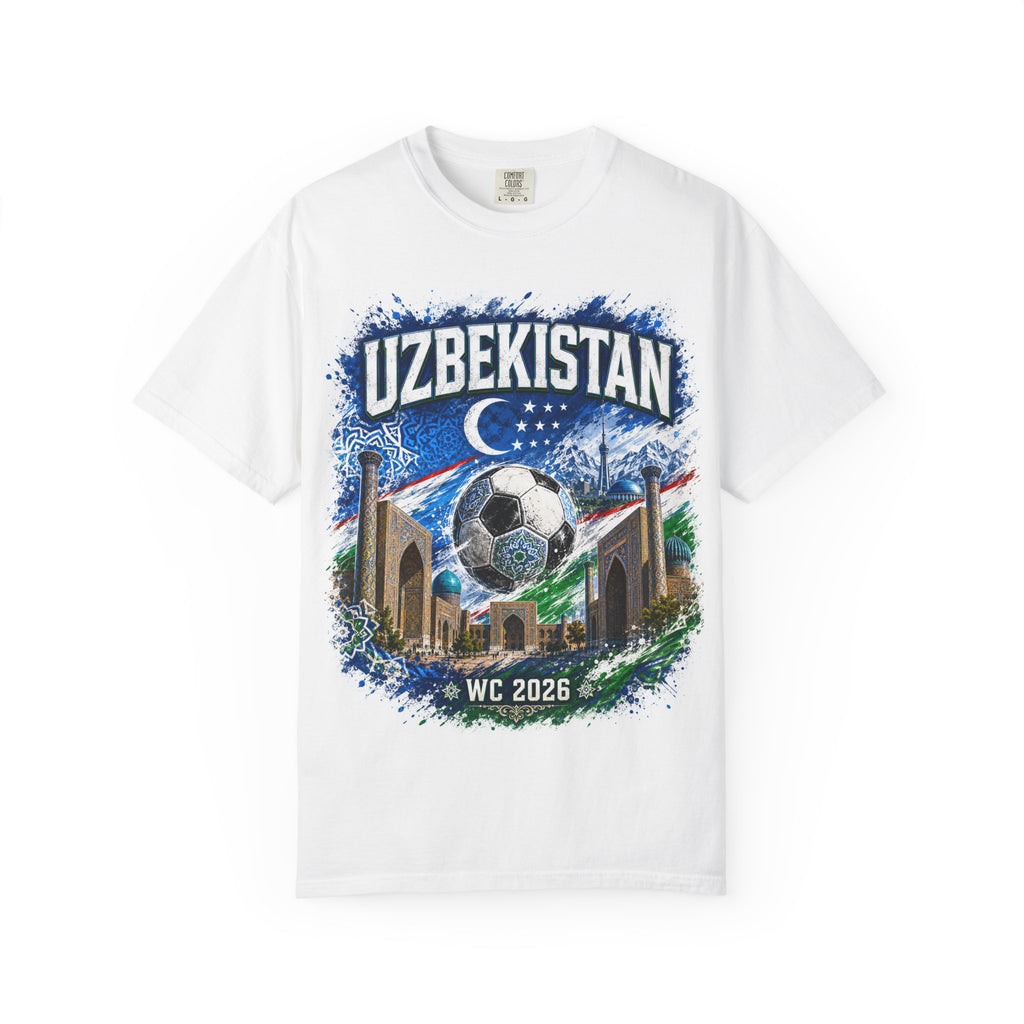 Uzbekistan WC 2026 Soccer T-Shirt — World Cup Fan Tee (Mexico City, Houston, Atlanta)