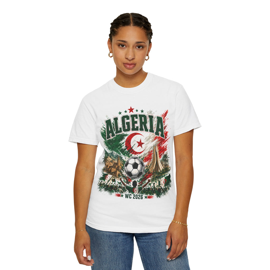 Algeria Soccer T-Shirt – WC 2026 Fan Tee with Flag, Football & City Landmarks