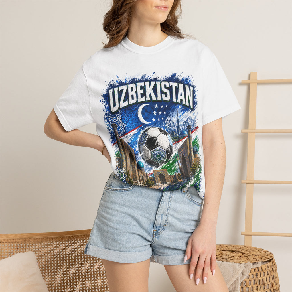 Uzbekistan WC 2026 Soccer T-Shirt — World Cup Fan Tee (Mexico City, Houston, Atlanta)